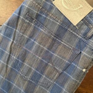 Jacob Cohen pantaloni in caldo cotone Tartan a fondo azzurro/marrone W34