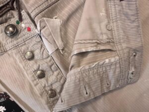 Jacob Cohen pantaloni in cotone+elastan A righe sottili beige Taglia W34 - immagine 4