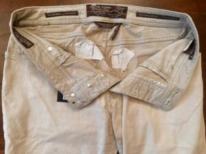 Jacob Cohen pantaloni in cotone+elastan A righe sottili beige Taglia W34 - immagine 3