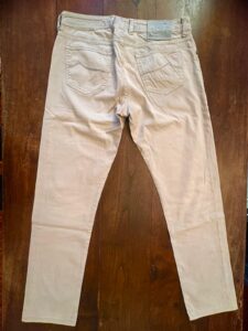 Jacob Cohen pantaloni in cotone+elastan A righe sottili beige Taglia W34 - immagine 6