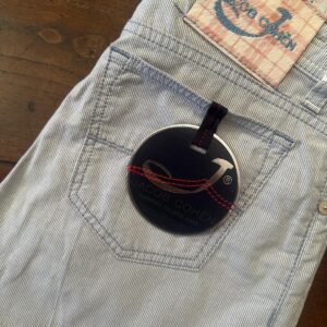 Jacob Cohen, pantaloni in cotone + elastan A righe bianche e blu Taglia W34