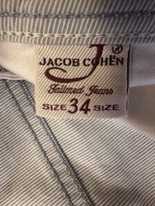 Jacob Cohen, pantaloni in cotone + elastan A righe bianche e blu Taglia W34 - immagine 9