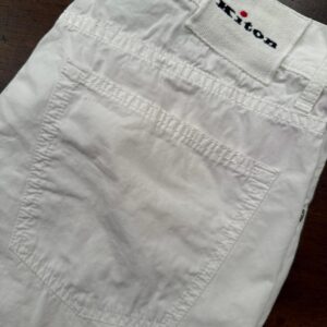 Kiton, pantaloni in puro cotone Colore bianco Taglia W36