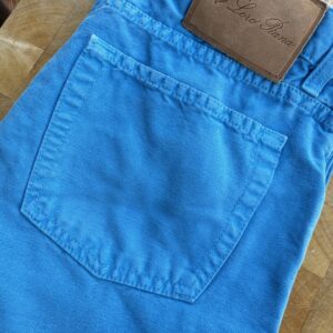 Loro Piana, pantaloni in cotone egiziano Colore turchese Taglia 32