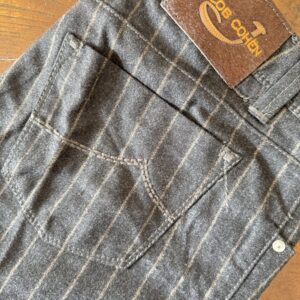 Jacob Cohen, pantaloni in pura lana Gessato nero con riga grigia Taglia W36