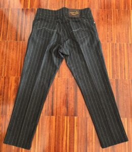 Jacob Cohen, pantaloni in pura lana Gessato nero con riga grigia Taglia W36 - immagine 8
