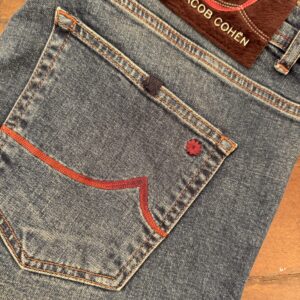 Jacob Cohen blue jeans in denim di cotone + elastan Colore denim blu délavé Taglia W38