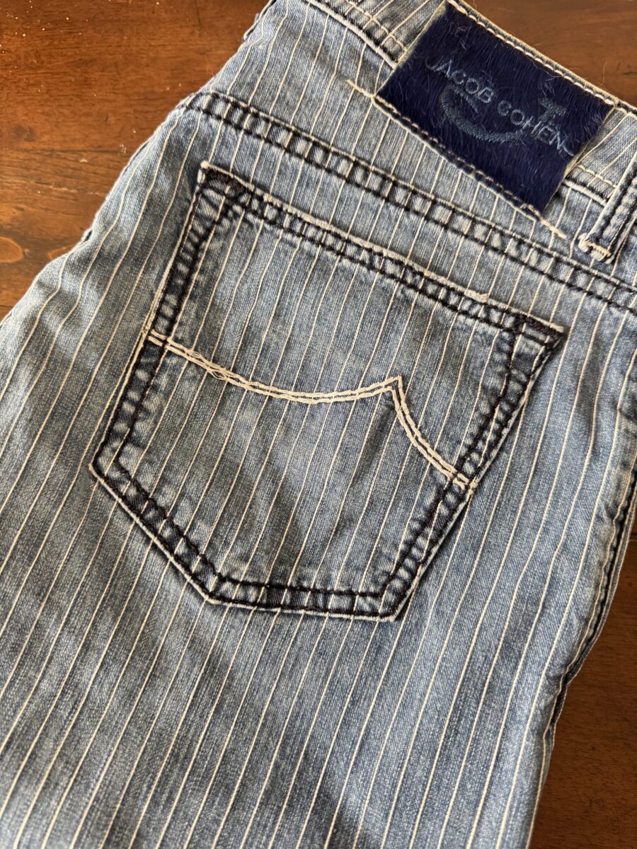 Jacob Cohen jeans in denim di cotone+elastan Gessato blu Taglia W34