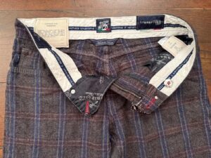 Tramarossa pantalone in lana+elastan A quadri su fondo marrone Taglia W33 - immagine 4