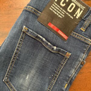 Dsquared2, blue jeans Ibrahimovič in denim di cotone+elastan Colore blu Taglia 50 IT