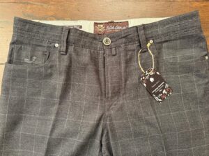 Jacob Cohen pantaloni in pura lana vergine A quadri su fondo grigio Taglia W40 - Nuovi ! - immagine 2