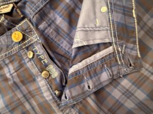 Jacob Cohen pantaloni in puro cotone Tartan a fondo azzurro Taglia W37 - Nuovi ! - immagine 3
