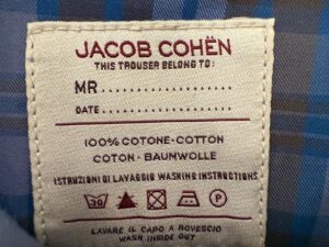 Jacob Cohen pantaloni in puro cotone Tartan a fondo azzurro Taglia W37 - Nuovi ! - immagine 8