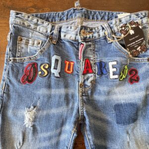 Dsquared2, blue jeans in denim di cotone+elastan Colore denim blu délavé Taglia 46 IT