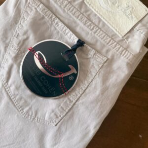 Jacob Cohen Academy pantaloni in cotone+elastan Colore panna Taglia W33 - Nuovi !