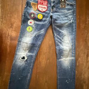 Dsquared2, blue jeans in denim di cotone+elastan Colore denim blu délavé Taglia 48 IT
